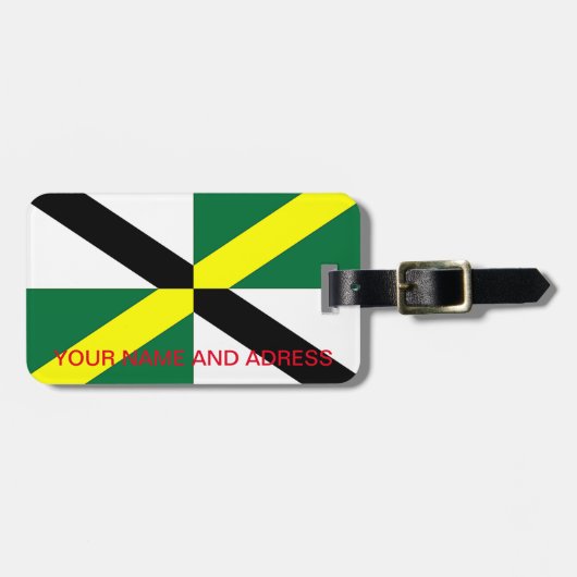 米国モントレー市旗と荷札 ラゲッジタグ (正面横)