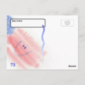 米国モールスコード&水彩フラグQSLカード ポストカード (裏面)