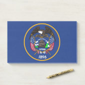 米国ユタ州旗を持つノート ポストイット (デスク)