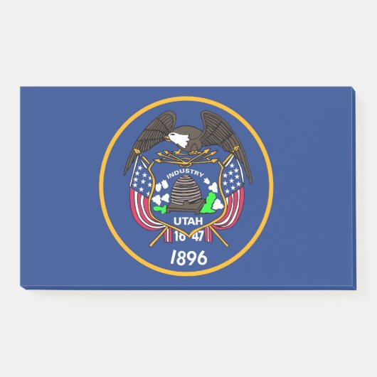 米国ユタ州旗を持つノート ポストイット (正面)