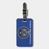 米国ユタ州旗を持つ荷札 ラゲッジタグ (正面縦)