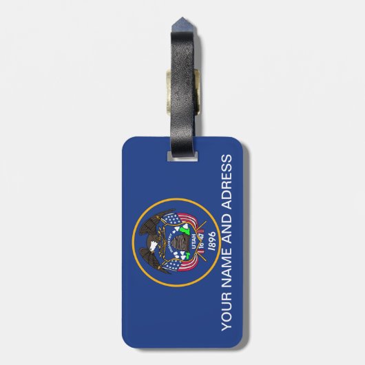 米国ユタ州旗を持つ荷札 ラゲッジタグ (裏面縦)