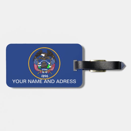 米国ユタ州旗を持つ荷札 ラゲッジタグ (裏面横)