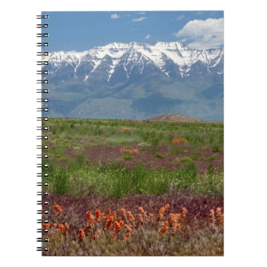 米国ユタ州。ティンパノゴ山が上に昇る ノートブック (正面)