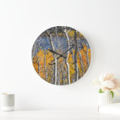 米国ユタ州。《植物》アスペンの木(Populus Tremuloides) ラージ壁時計 (ホーム)