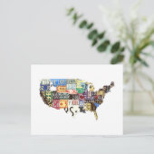 米国ライセンスプレートヴィンテージ ポストカード (スタンド正面)