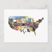 米国ライセンスプレートヴィンテージ ポストカード (正面)