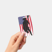 米国ラクロス無制限アメリカ国旗の緩やかなプレーヤーT-S バッジ (手持ち)