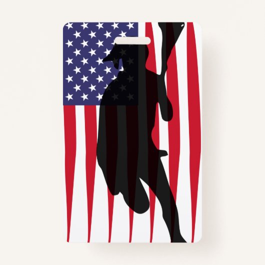 米国ラクロス無制限アメリカ国旗の緩やかなプレーヤーT-S バッジ (正面)