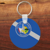 米国ラスベガスシティ州旗とキーチェーン キーホルダー (正面)