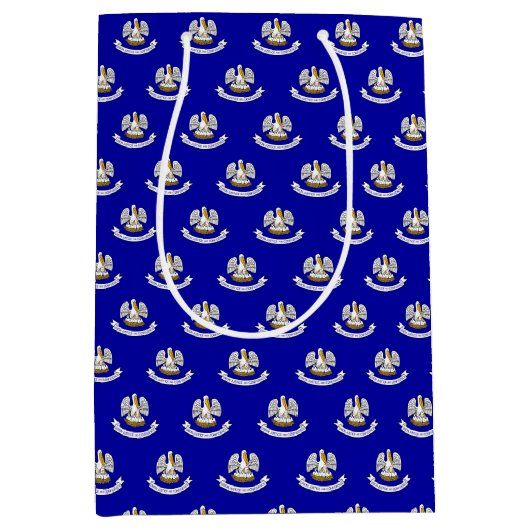 米国ルイジアナ州州州旗抱き枕 ミディアムペーパーバッグ (正面)