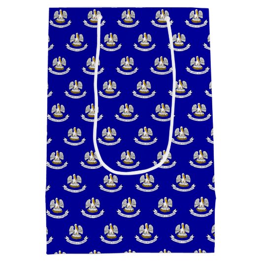 米国ルイジアナ州州州旗抱き枕 ミディアムペーパーバッグ (裏面)