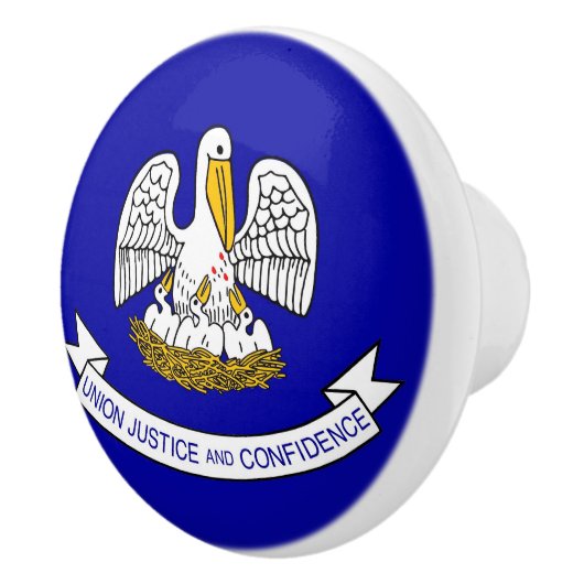 米国ルイジアナ州旗とセラミックノブの引っ張り セラミックノブ (右)