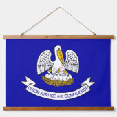 米国ルイジアナ州旗を持つウォールタペストリー 吊り下げ型タペストリー (正面)