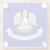 米国ルイジアナ州旗を持つガラスコースター ガラスコースター (裏面)