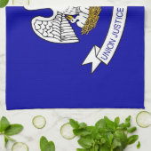 米国ルイジアナ州旗を持つキッチンタオル キッチンタオル (折り畳み)