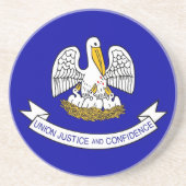 米国ルイジアナ州旗を持つコースター コースター (正面)