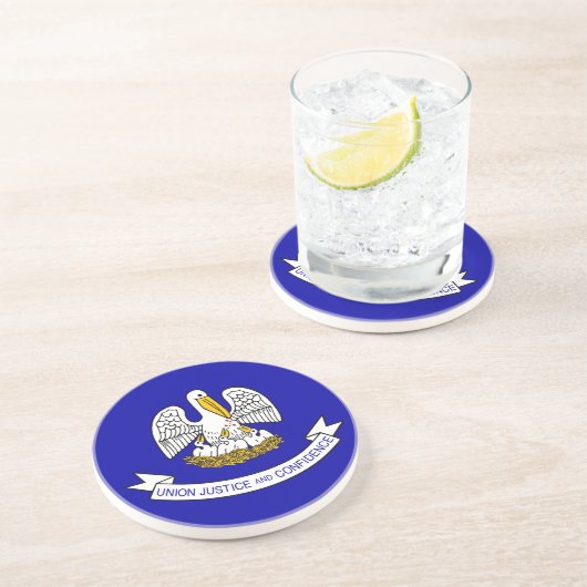 米国ルイジアナ州旗を持つコースター コースター (側面)