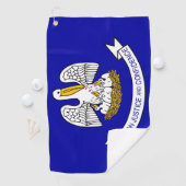 米国ルイジアナ州旗を持つゴルフタオル ゴルフタオル (インサイチュ)