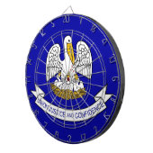 米国ルイジアナ州旗を持つダーツボード ダーツボード (正面右)