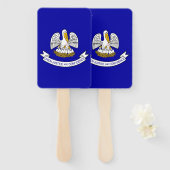 米国ルイジアナ州旗を持つハンドファンのセット州 ハンドファン (正面&裏面)