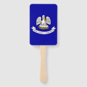 米国ルイジアナ州旗を持つハンドファンのセット州 ハンドファン (裏面)