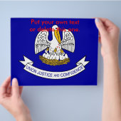 米国ルイジアナ州旗を持つフライヤー チラシ (手)