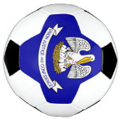 米国ルイジアナ州旗を持つ愛国的なサッカーボール サッカーボール (回転)