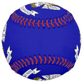 米国ルイジアナ州旗を持つ愛国的なソフトボール ソフトボール (正面)