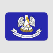 米国ルイジアナ州旗を持つ愛国的な名前タグ 名札 (正面)