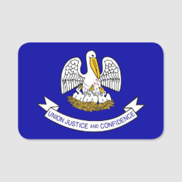 米国ルイジアナ州旗を持つ愛国的な名前タグ 名札