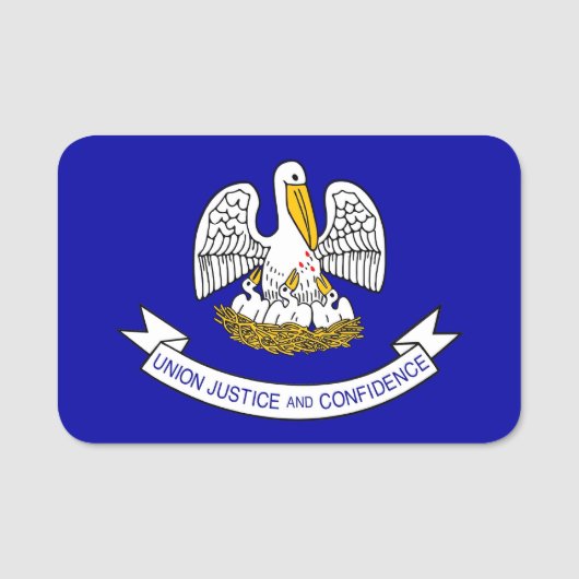 米国ルイジアナ州旗を持つ愛国的な名前タグ 名札 (正面)