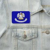 米国ルイジアナ州旗を持つ愛国的な名前タグ 名札 (インサイチュ)