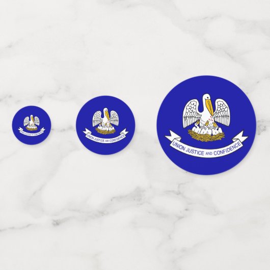 米国ルイジアナ州旗を持つ表紙吹雪 コンフェッティ (正面)