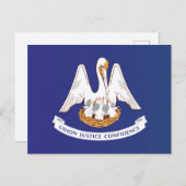 米国ルイジアナ州旗 ポストカード (正面/裏面)