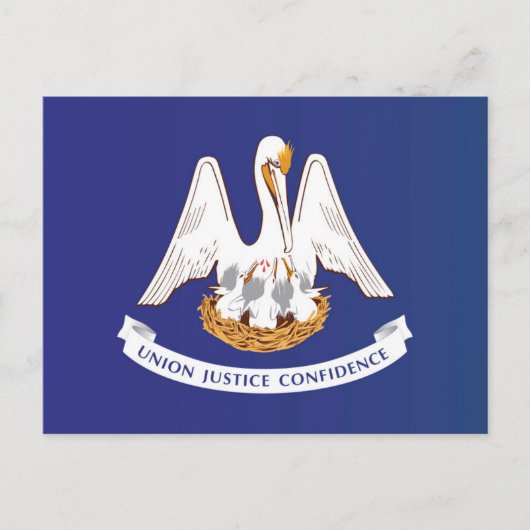 米国ルイジアナ州旗 ポストカード (正面)