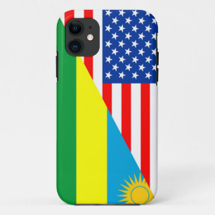 米国ルワンダカントリーハーフ国旗のアメリカ iPhone 11 ケース