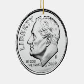 米国ルーズベルトのダイム セラミックオーナメント (右)