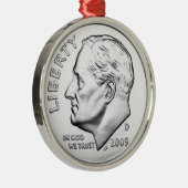 米国ルーズベルトのダイム メタルオーナメント (右)