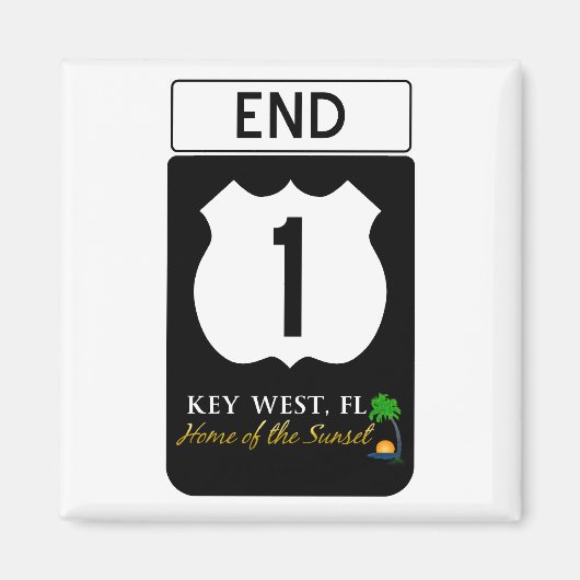 米国ルート1道路標識 マグネット (正面)