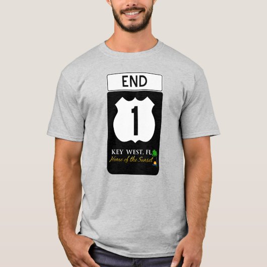 米国ルート1道路標識 Tシャツ (正面)