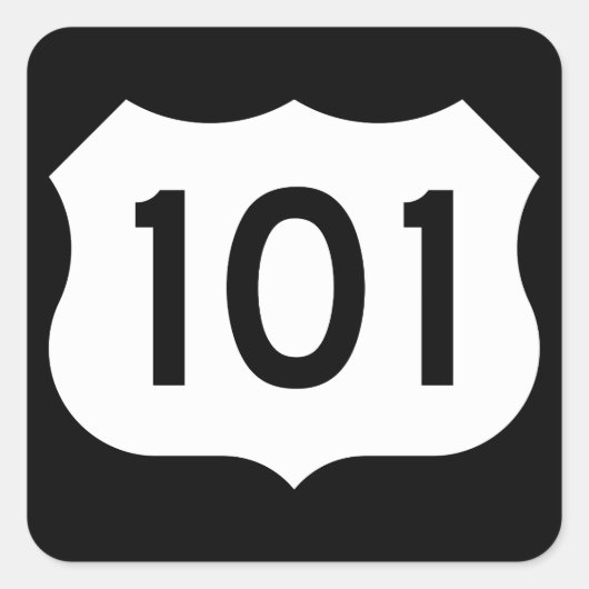 米国ルート101標識 スクエアシール (正面)