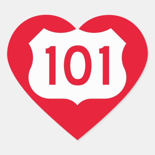 米国ルート101標識 ハートシール (正面)