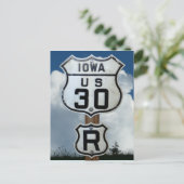 米国ルート30、アイオワ、レア"R"標識、リンカーン高速道路 ポストカード (スタンド正面)