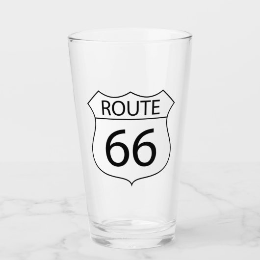 米国ルート66パイント飲みガラス タンブラーグラス (正面)