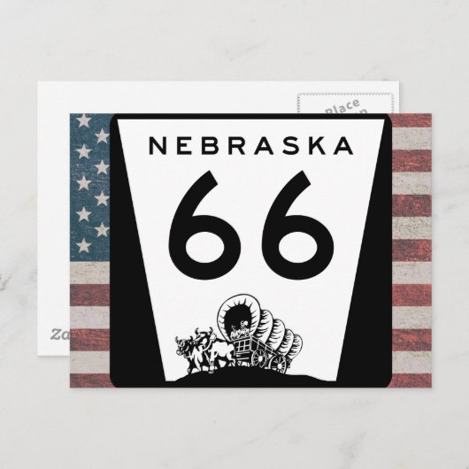 米国ルート66旅行ネブラスカの看板はがき ポストカード (正面/裏面)