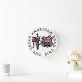 米国ルート66     ラウンド壁時計 (ホーム)