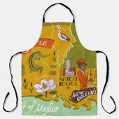 米国ル図解入りの、写真付きのイジアナの地図。旅行と属性 エプロン (正面)