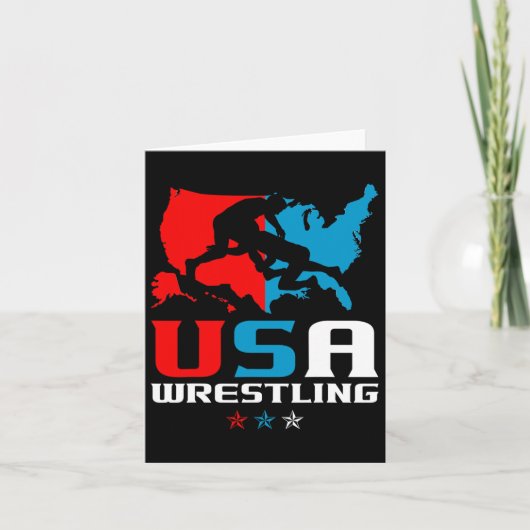 米国レスリング独立記念日アメリカ国旗のウォスト カード (正面)