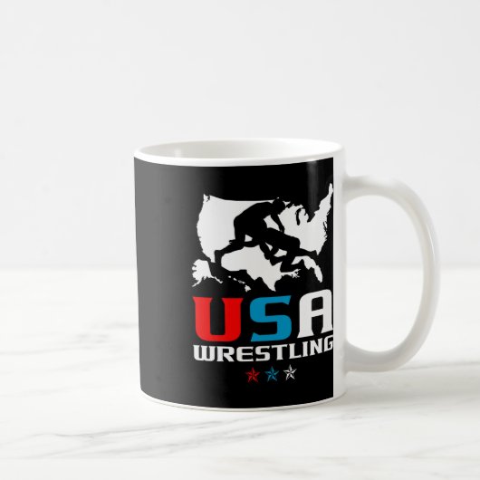 米国レスリング独立記念日アメリカ国旗のウォスト コーヒーマグカップ (右)